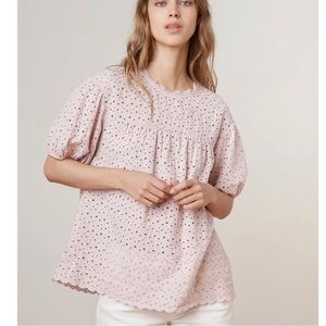 velvet by graham and spencer blush eyelet top.